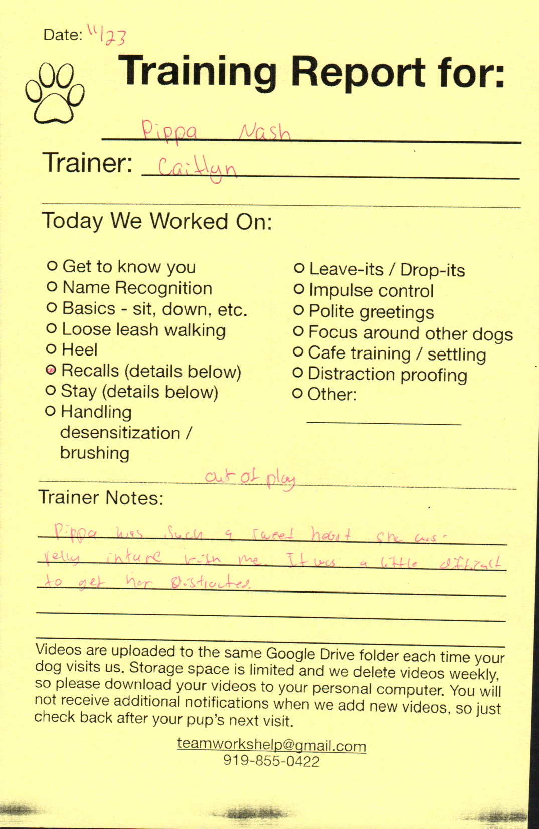 Pippa Nash (11/22/2022 11/27/2022) teamworksdogtraining