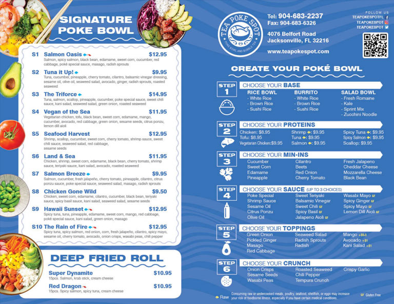 Tea Poke Spot Order Online Poke Bowl & Bubble Tea Jacksonville