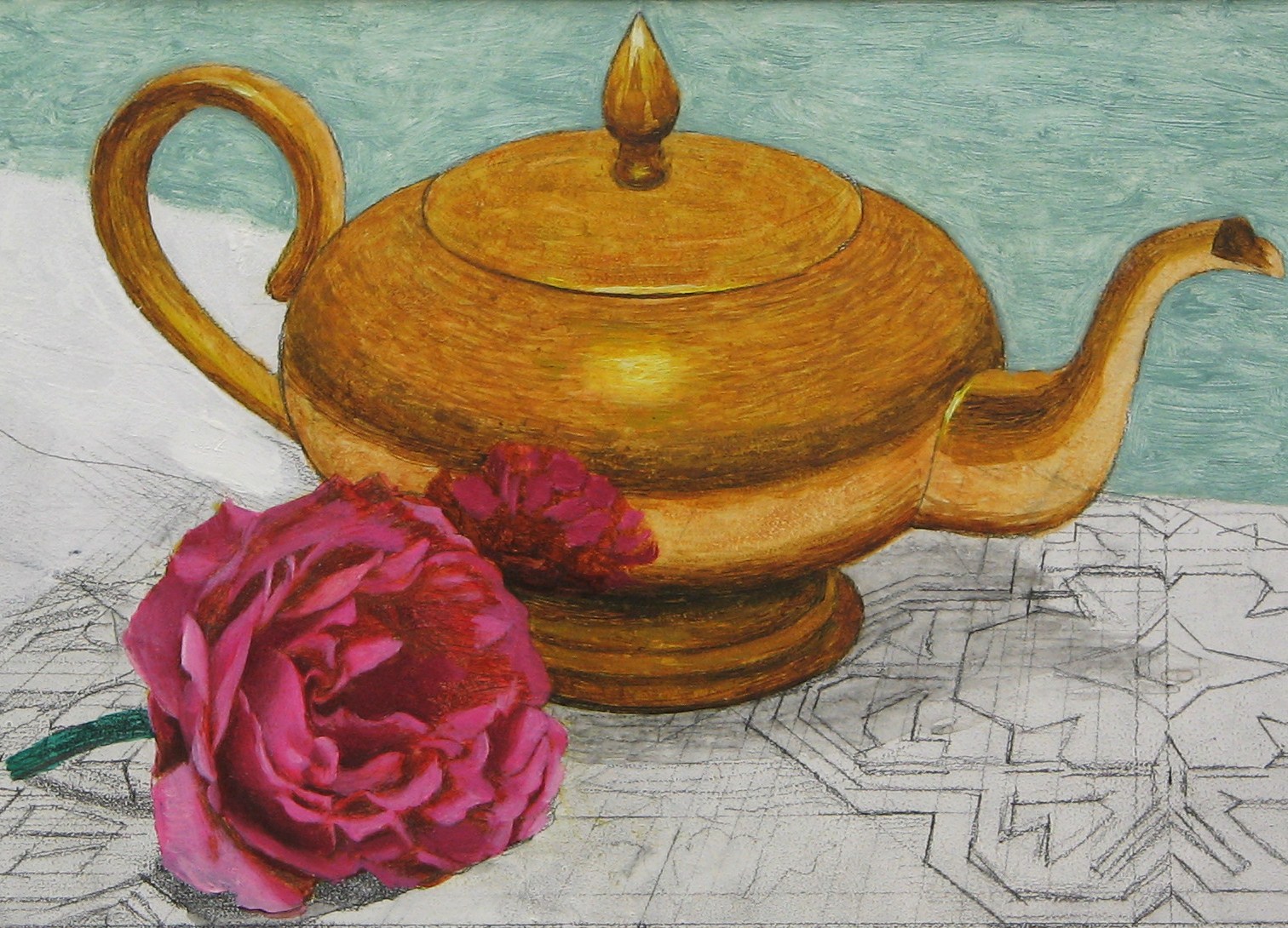 Indian Teapot and Rose Teapot paintings by John Paul Raine