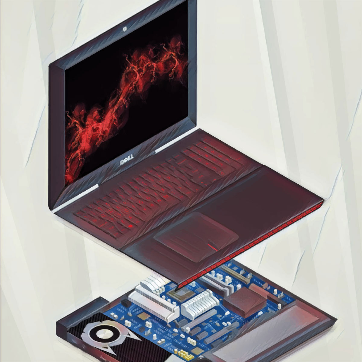 Laptop Exploded View Amber Teasley Carr Graphic Design