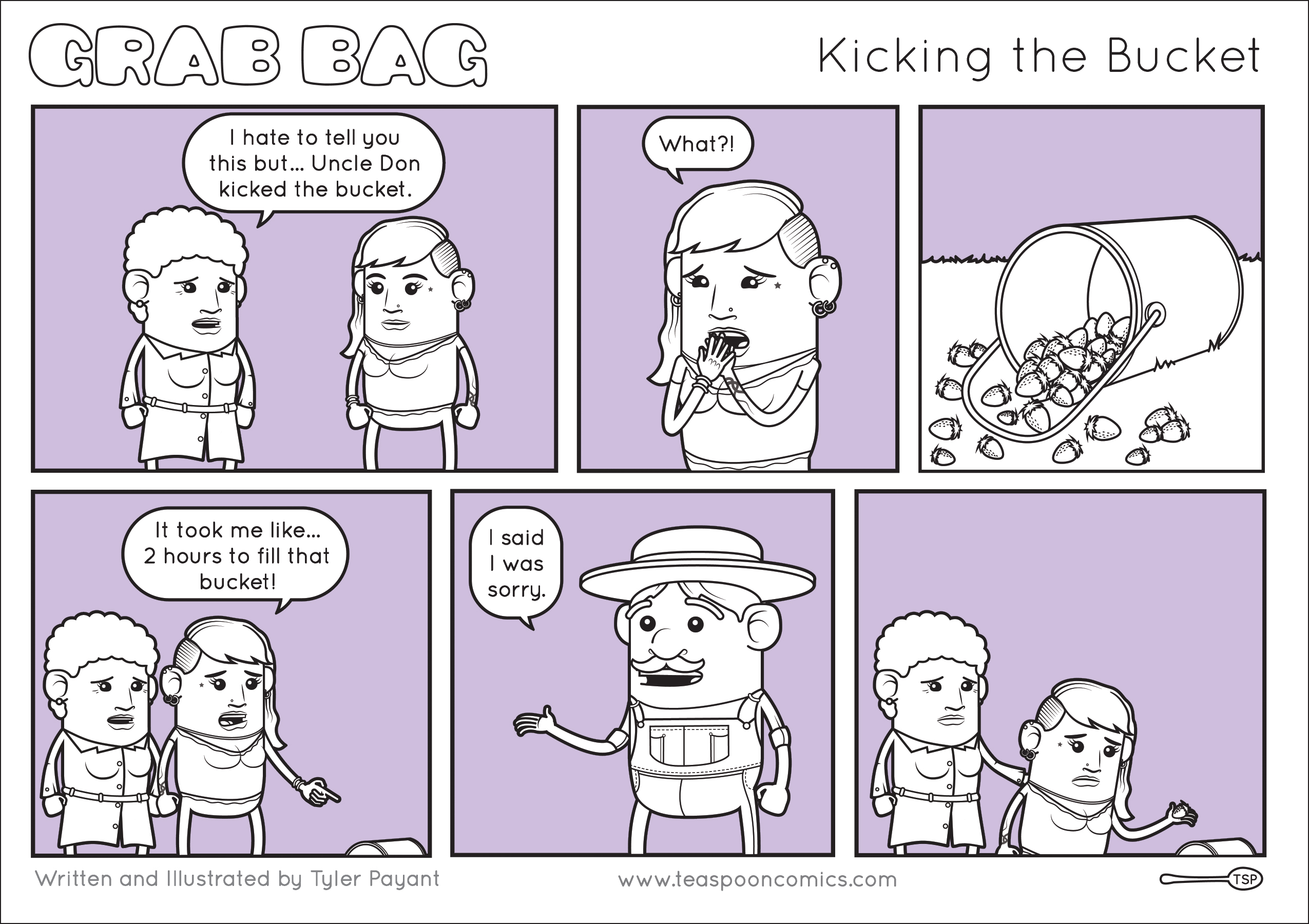 Kicking the Bucket Teaspoon Comics