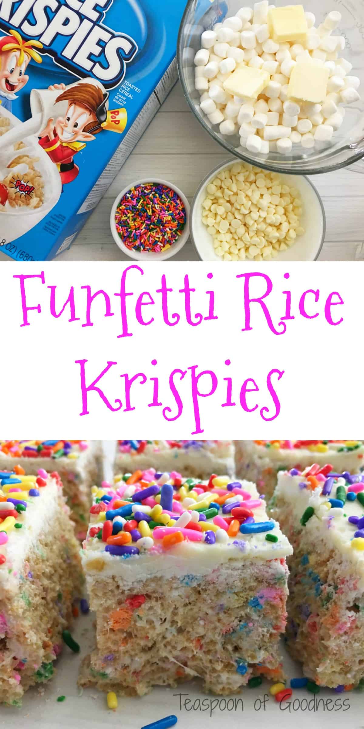 Funfetti Homemade Rice Krispie Treats Teaspoon of Goodness