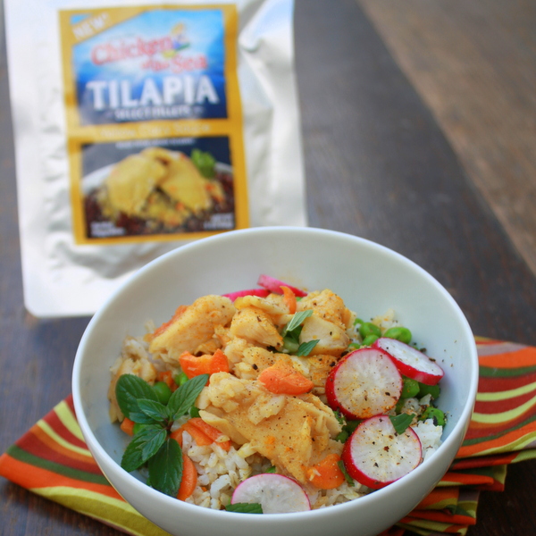 Tilapia Curry Brown Rice Bowl