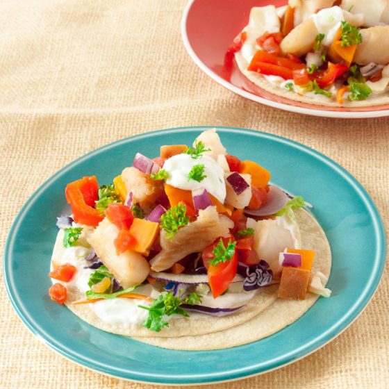 Slow Cooker Fish Tacos with Sweet Potatoes