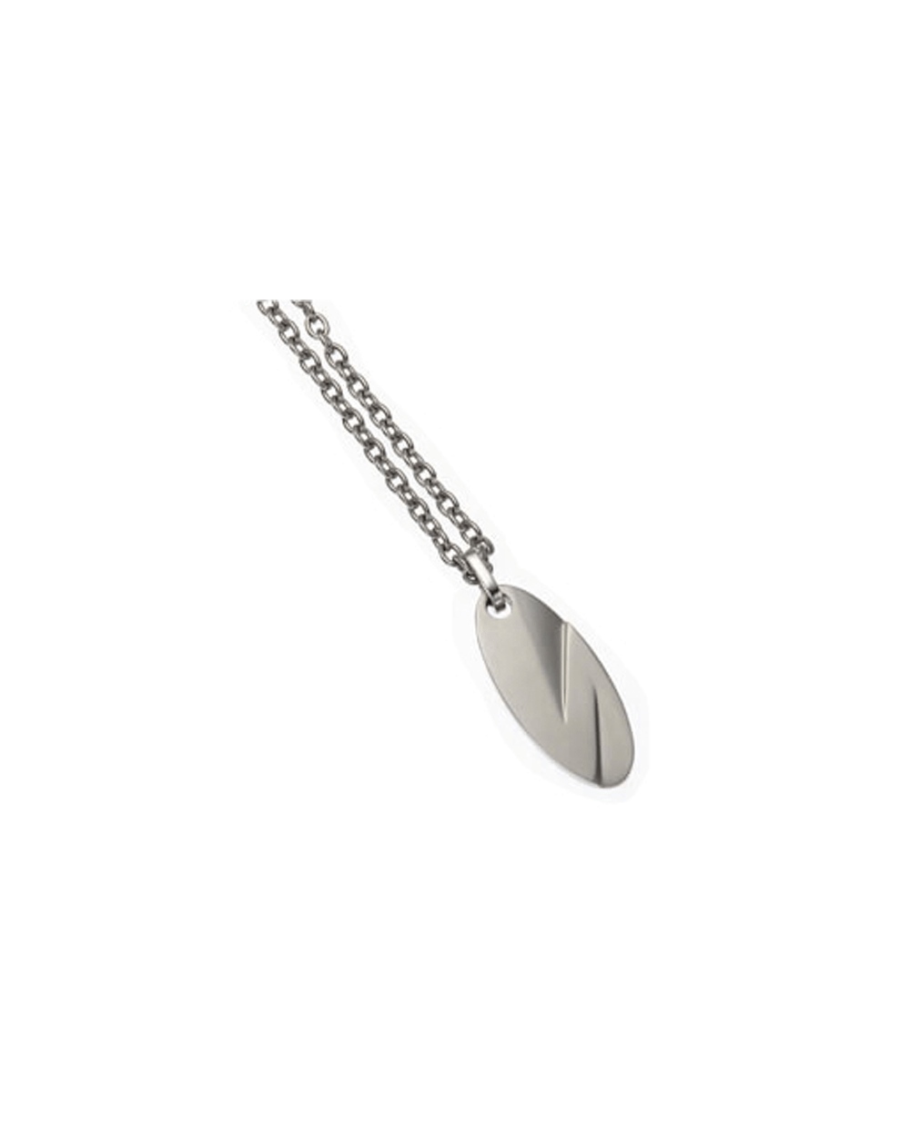 Pure Titanium Necklace for Men Plate 5 (Oval / Matte) [TITANISUM / Ti5h]