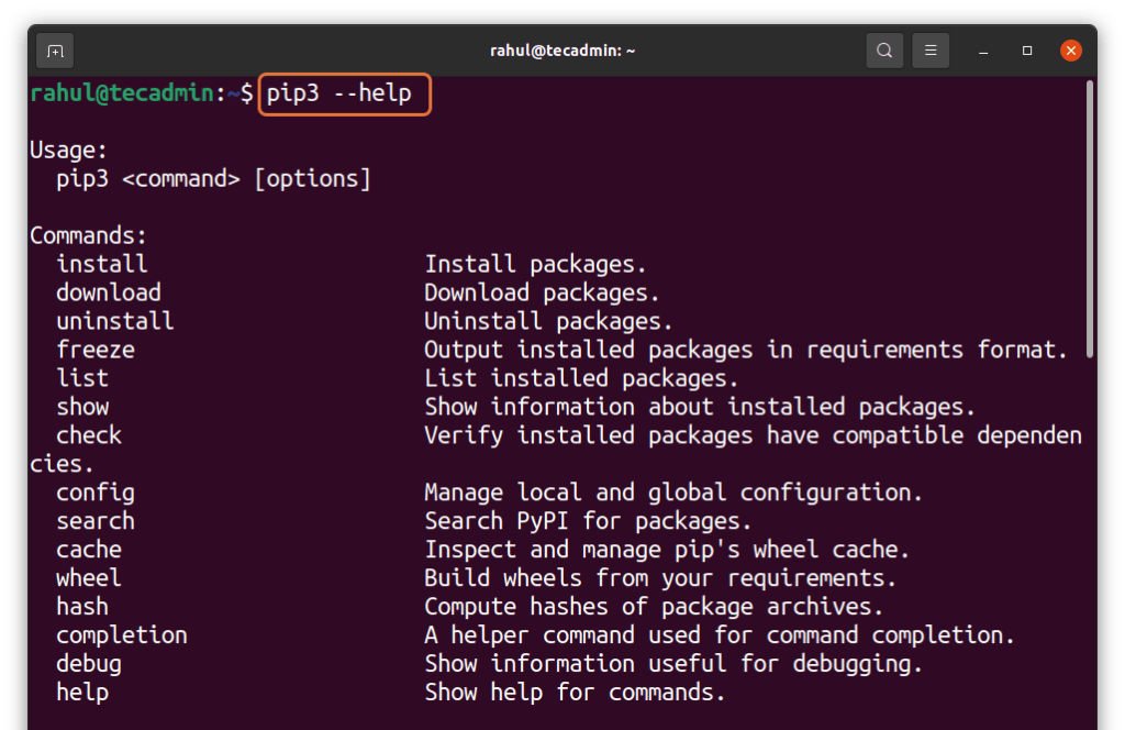 How To Install PIP in Ubuntu 20.04 TecAdmin