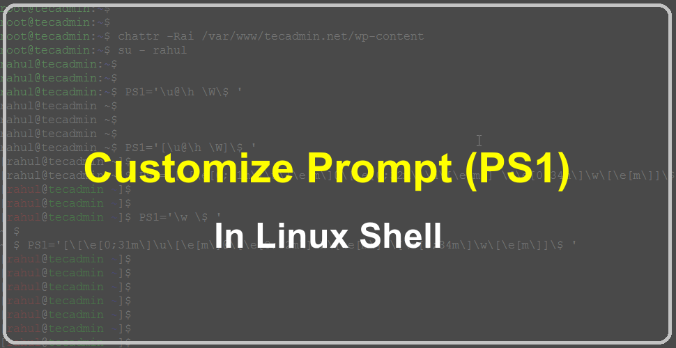 How To Customize Bash Prompt (PS1) In Linux TecAdmin