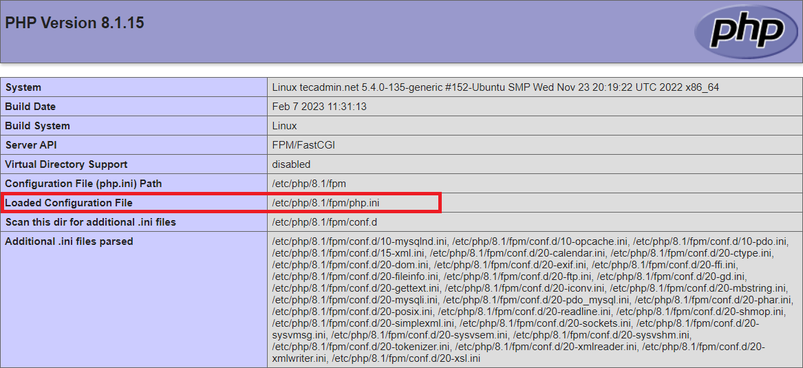 Where is php.ini? Find the Correct PHP Configuration File TecAdmin