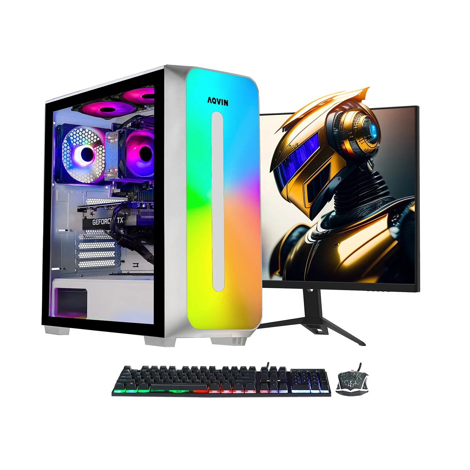 AQVIN Gaming PC Tower Desktop Computer Combo, Intel Cor...