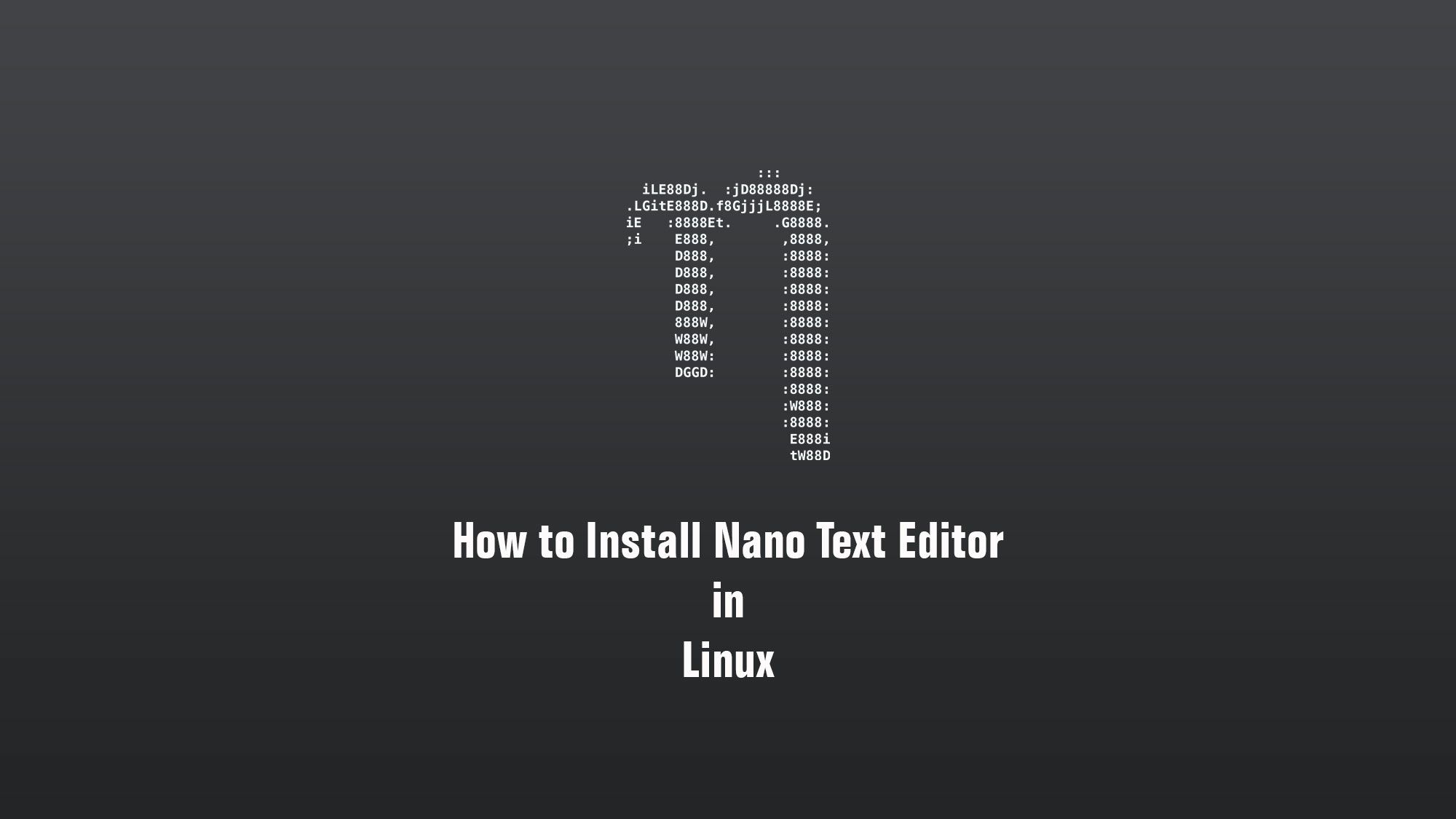 How to Install Nano Text Editor in Linux TECH DHEE
