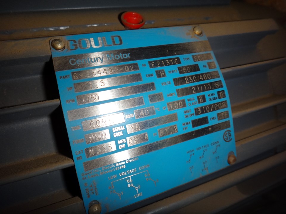 Allis Chalmers 15 hp, 1800 rpm, electric motor, Transamerican Equipment