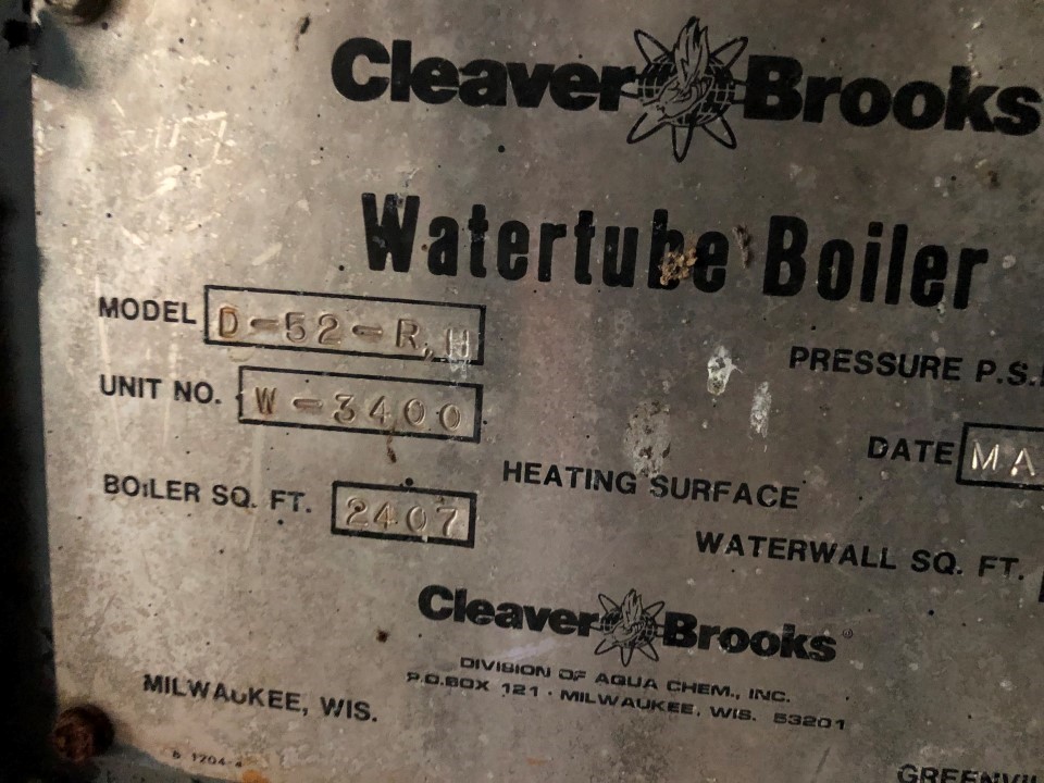 Cleaver Brooks D52RH 500hp, 260 psi Watertube Boiler, Transamerican