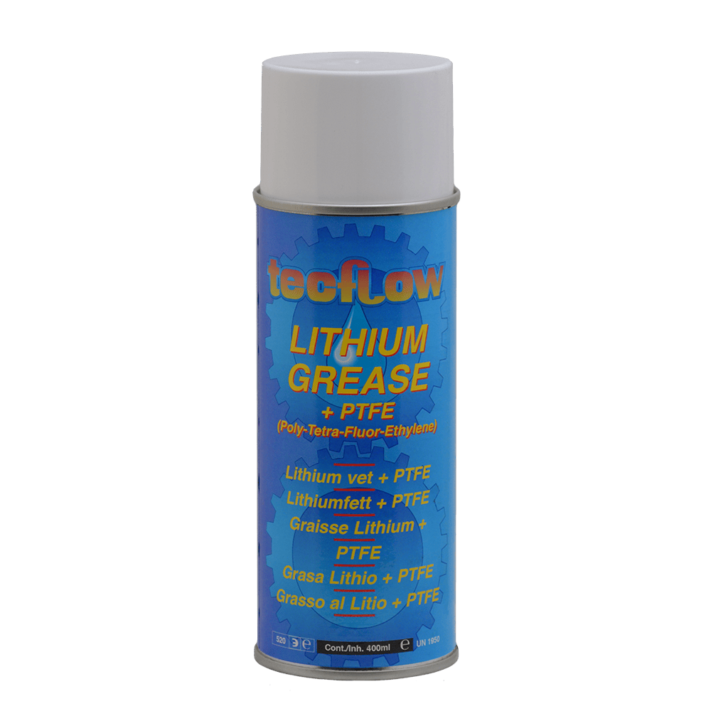 Lithium Grease + P.T.F.E. for strong and longlasting lubrication Tecflow