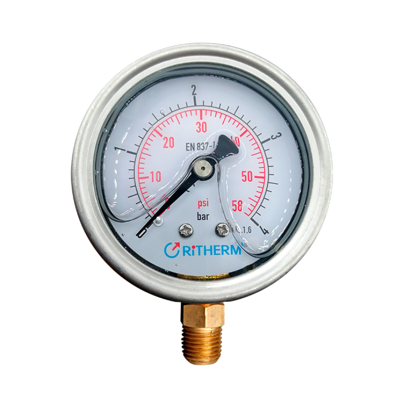 MANOMETRO 060 PSI (04 BAR) C/GLICERINA, ?? 2.5" X 1/4" NTP VERTICAL