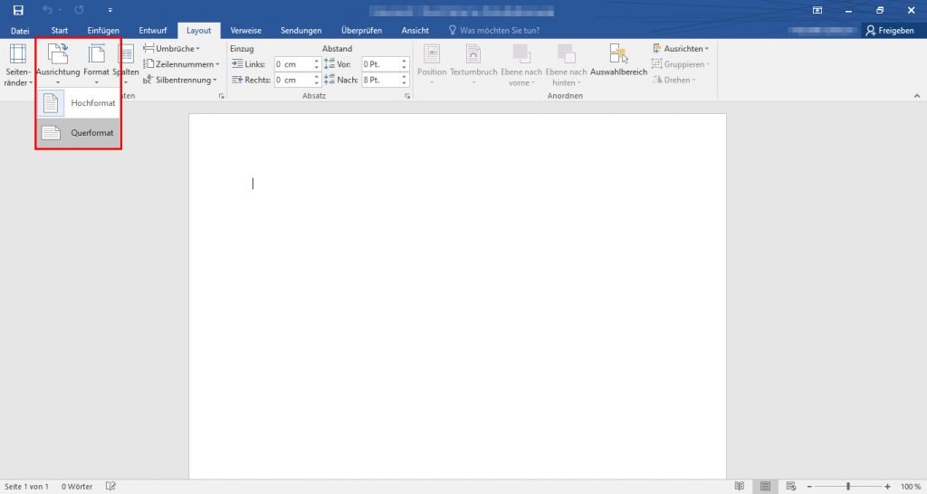 Office Word Querformat einstellen so geht’s TechAktuell