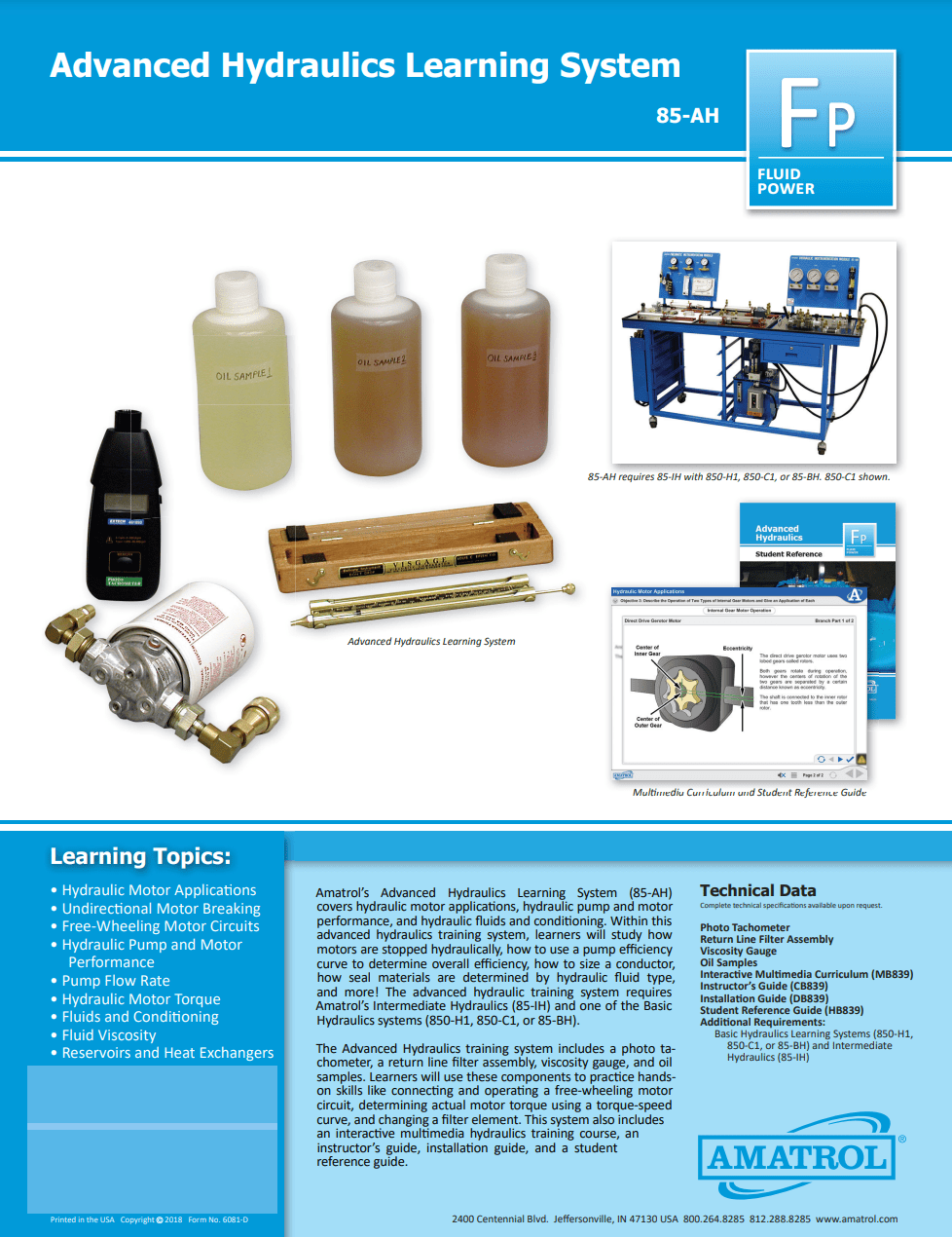 Advanced Hydraulics Training System Amatrol