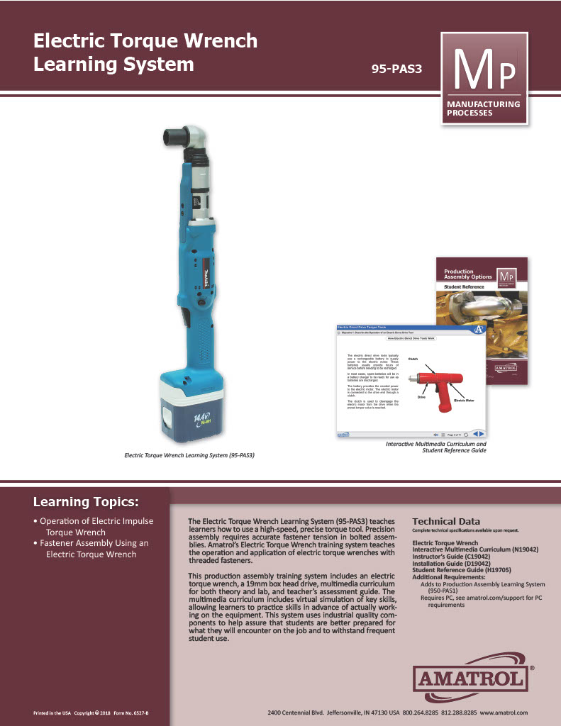 Electric Torque Wrench Learning System Amatrol