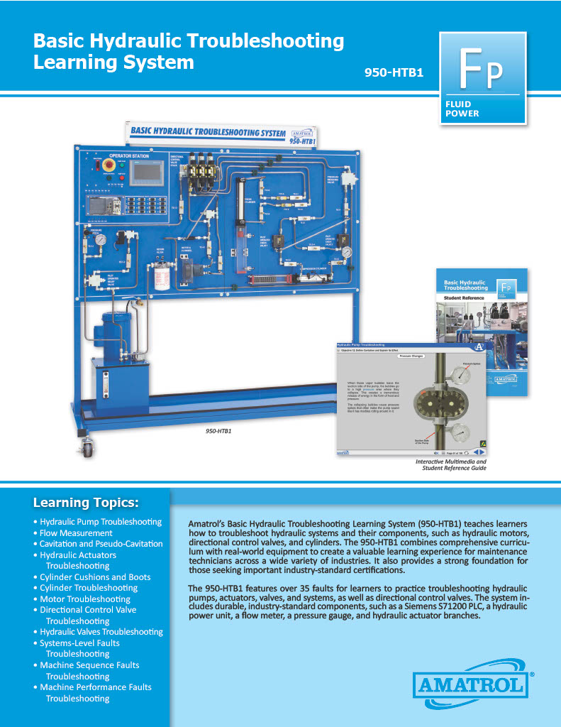 Basic Hydraulic Troubleshooting Training System Amatrol