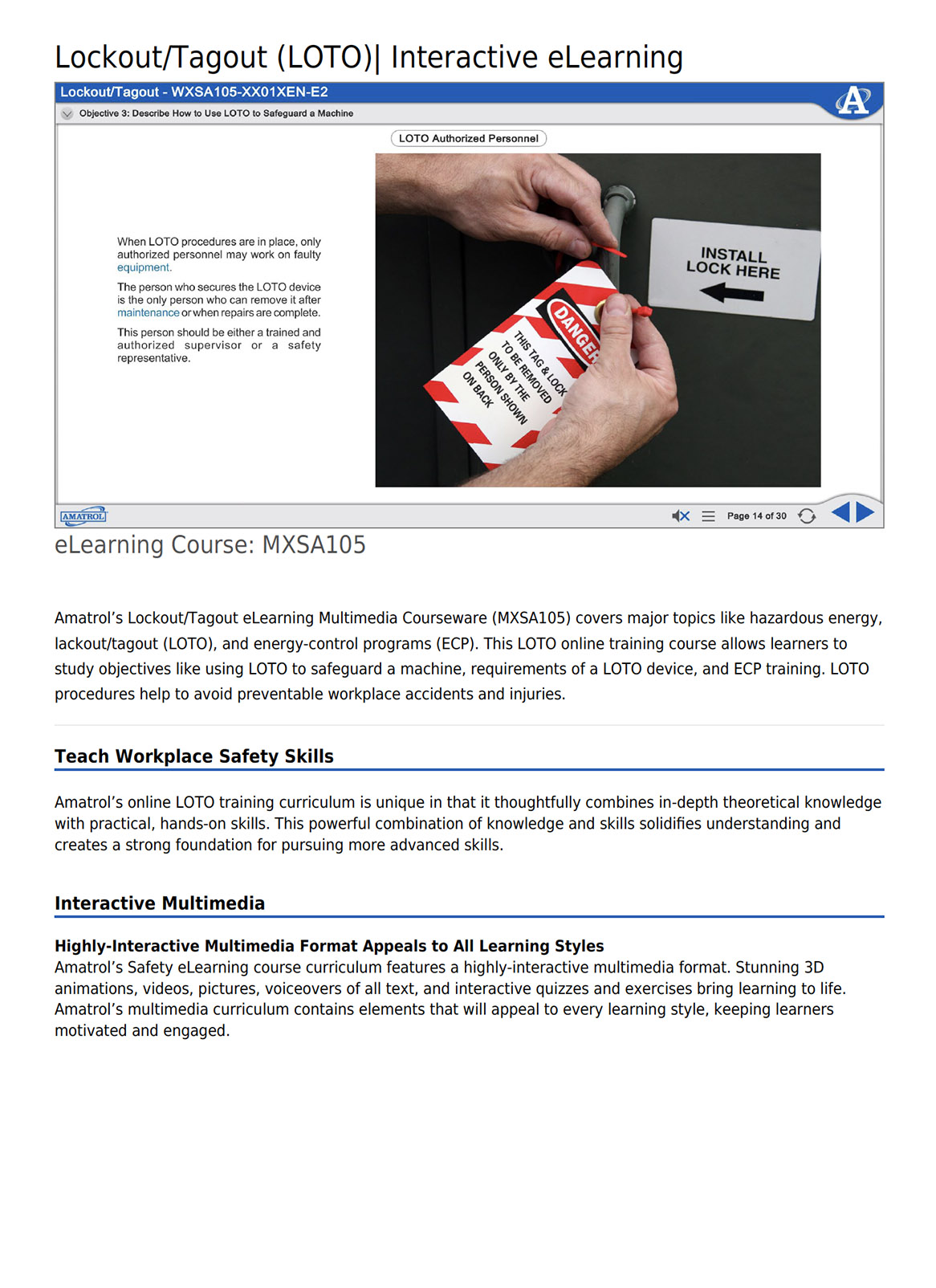 Lockout/Tagout (LOTO) Amatrol