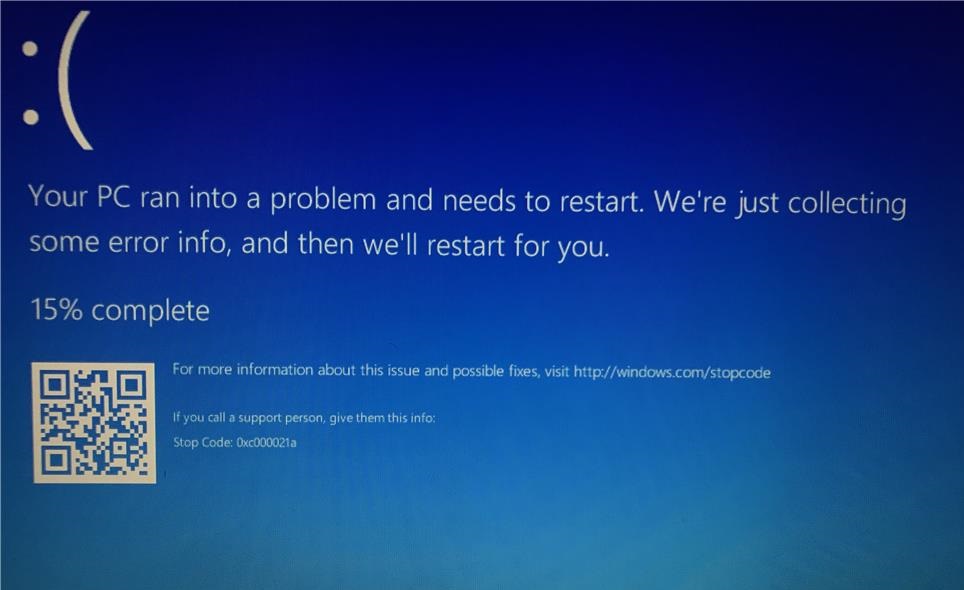 BSOD error with stop code 0xc000021a in Windows 10 Windows 10 Tech