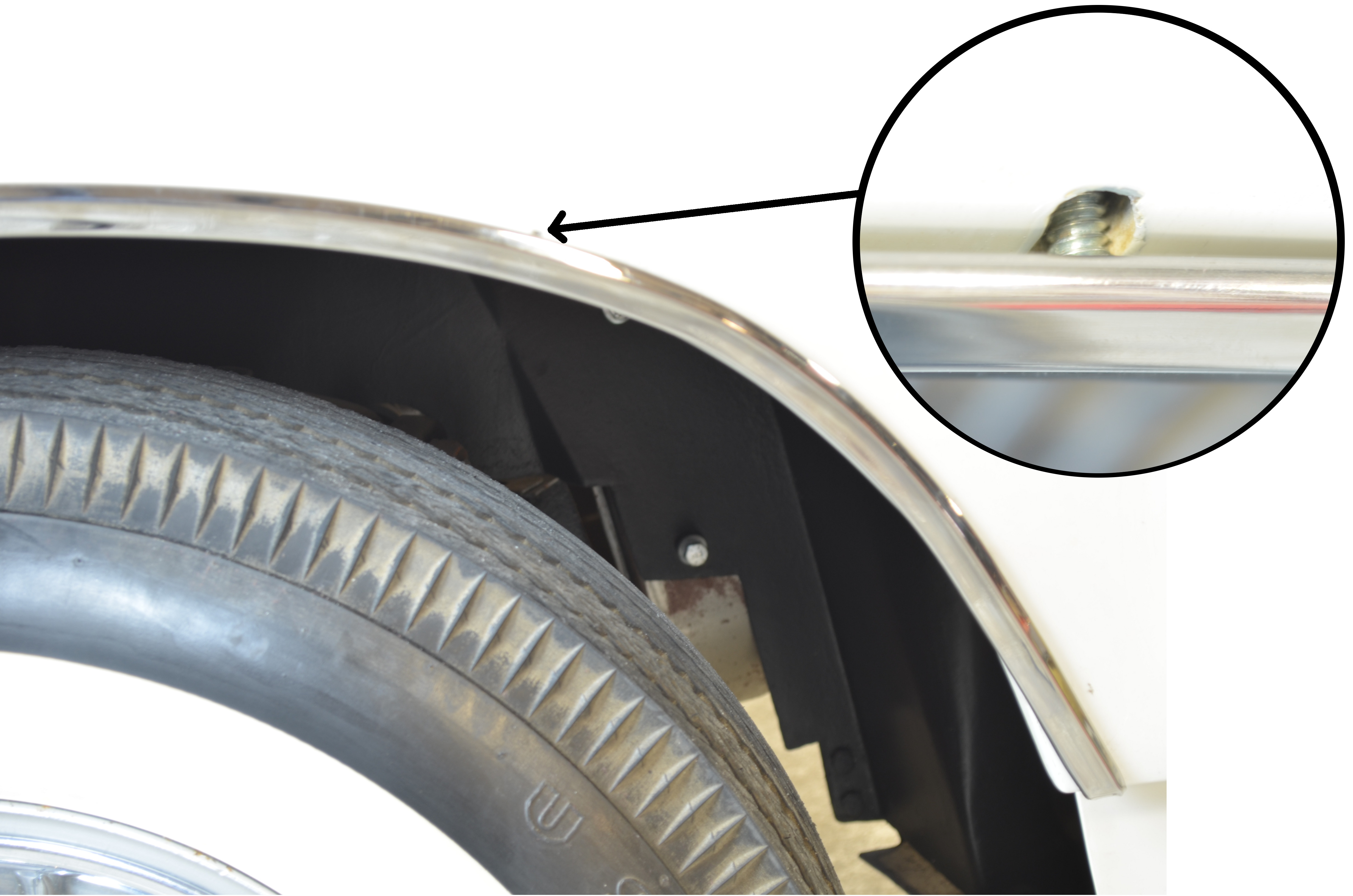 5861 Corvette Front Fender Side Chrome Molding CC Tech