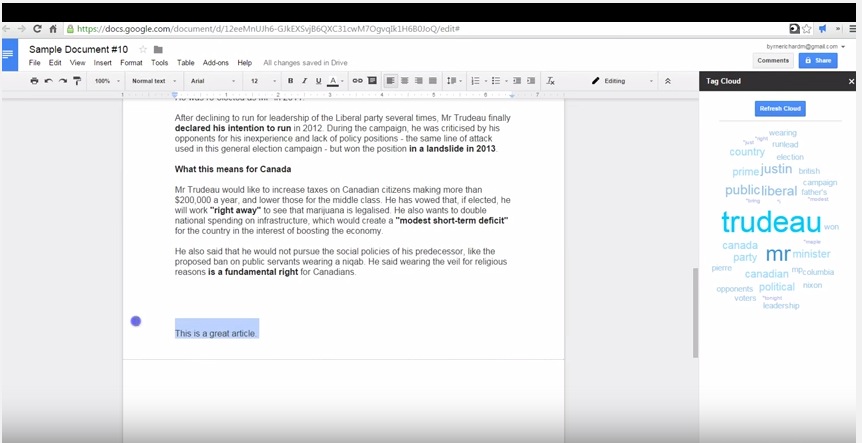 Creating word clouds in Google Docs KCS Technology Department