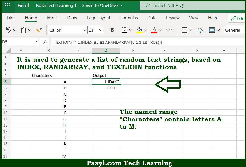 Learn How to Generate Random Text Strings in Microsoft Excel Paayi