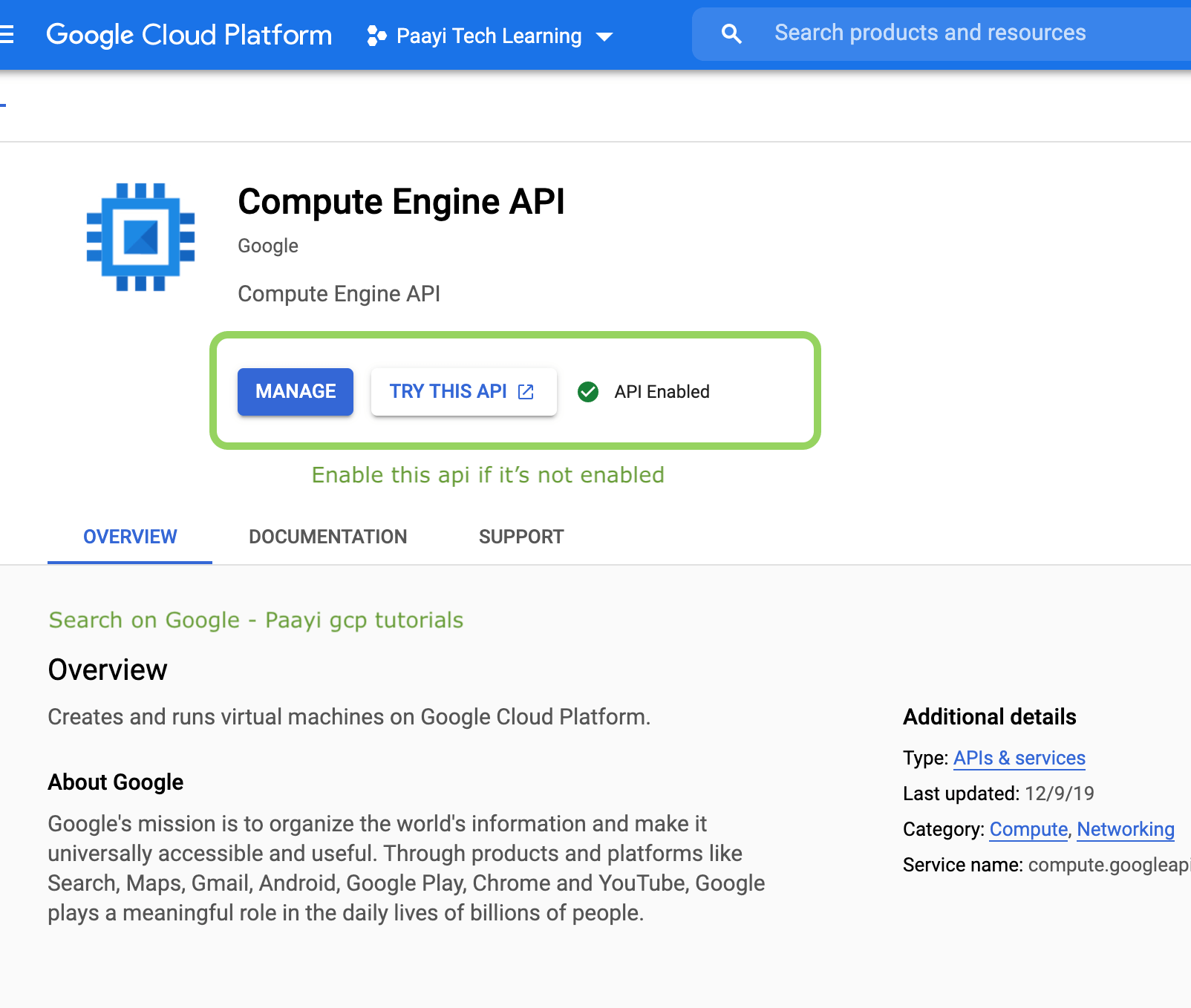 How to Enable API services in Google Cloud Console?