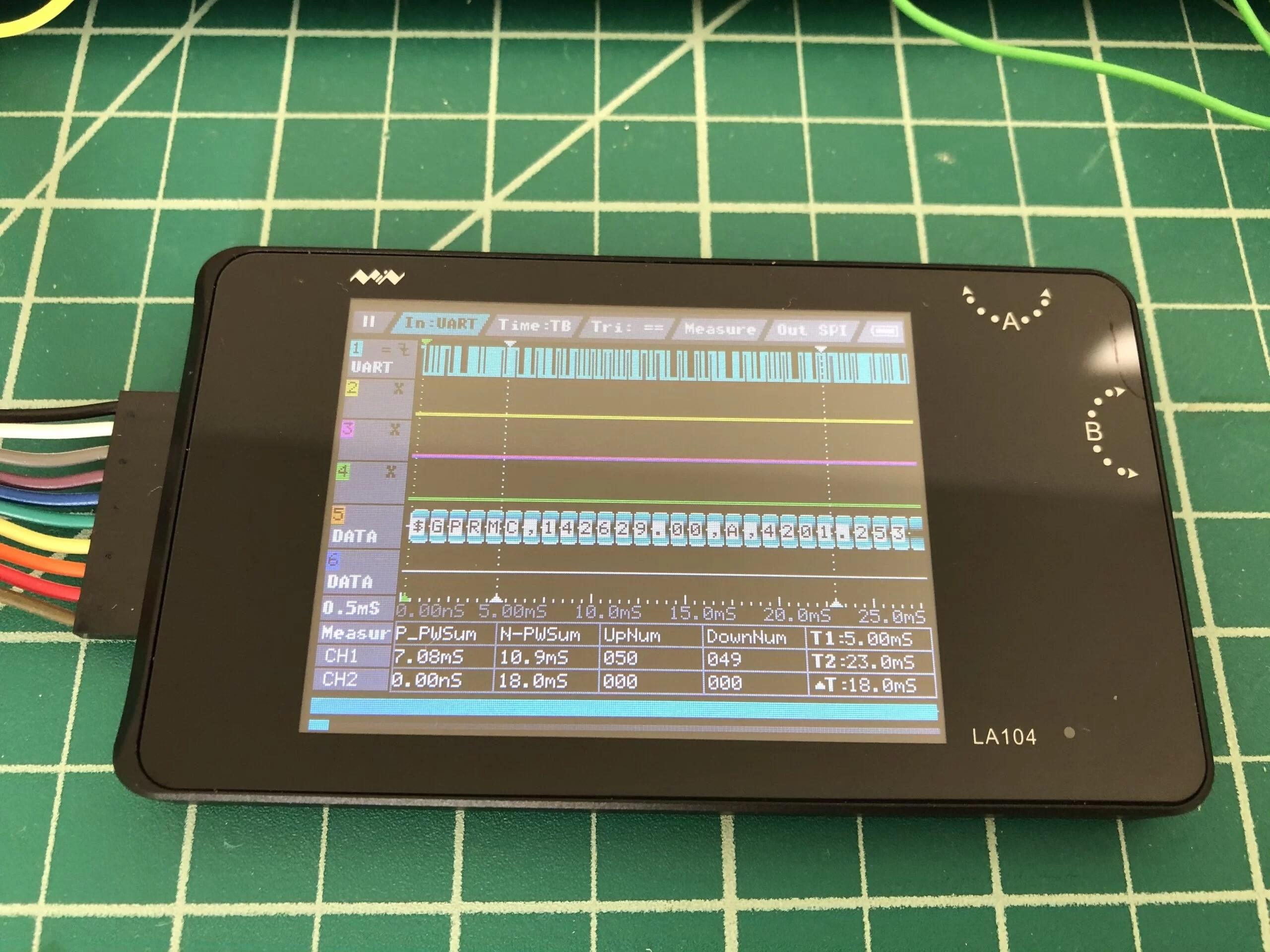 LA104 Logic Analyzer Pocket Size Handheld SPI I2C UART 100MsaS Max