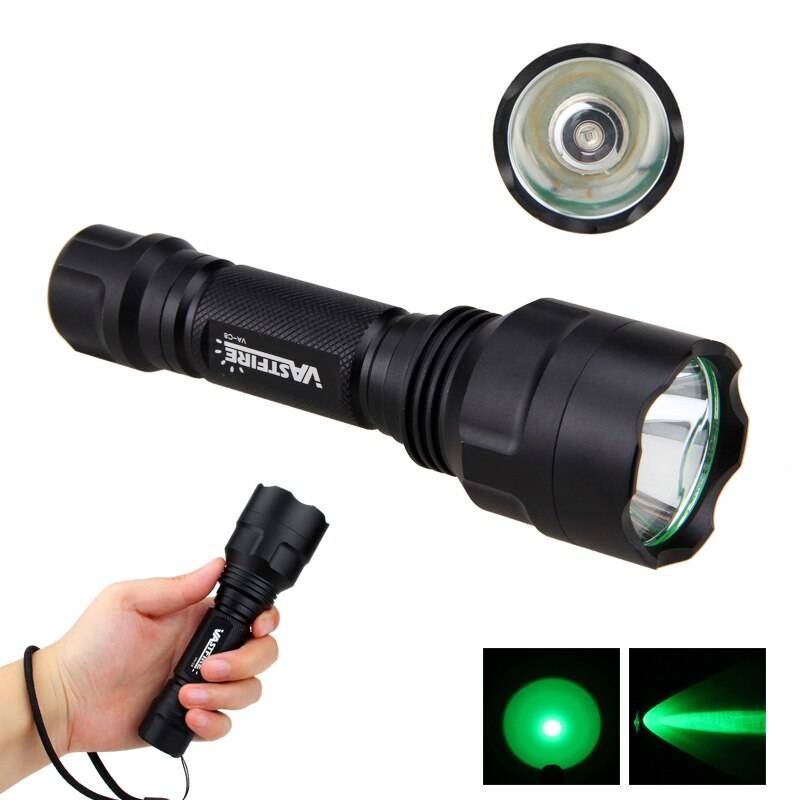 5000 Lumen Led Flashlight White/Green/Red Tactical Hunting Rifle Lantern Outdoor Portable Torch+18650+Charger+Switch+Rfile Mount