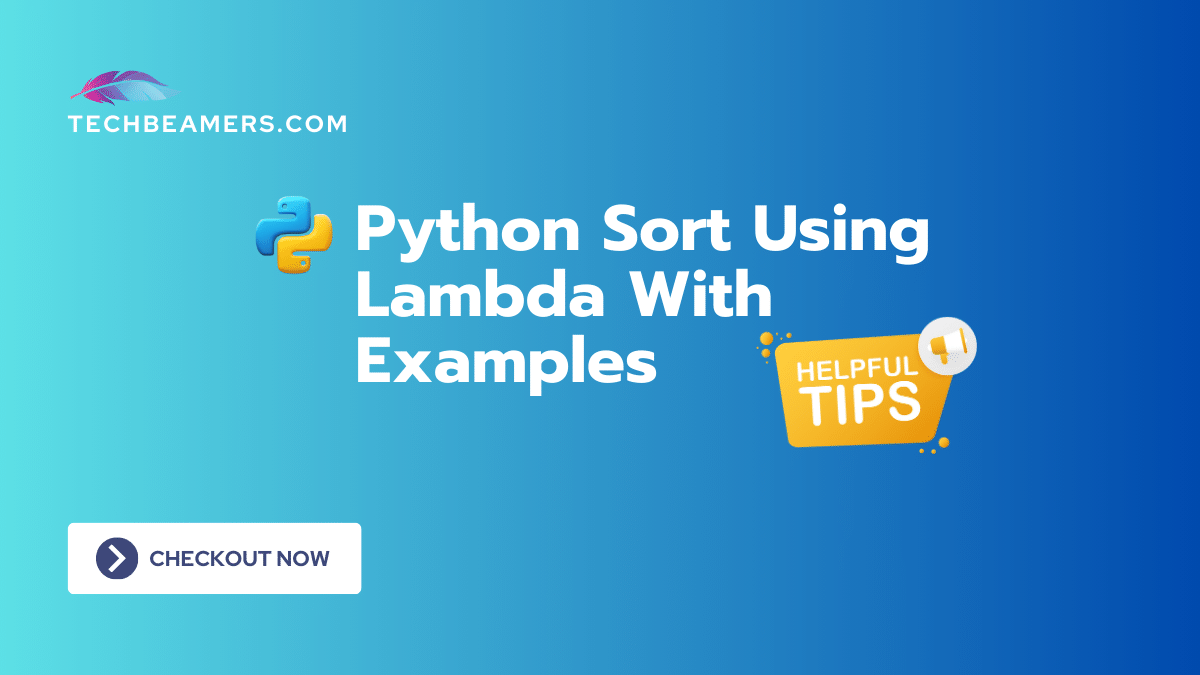 How to Sort Using Lambda Expression in Python