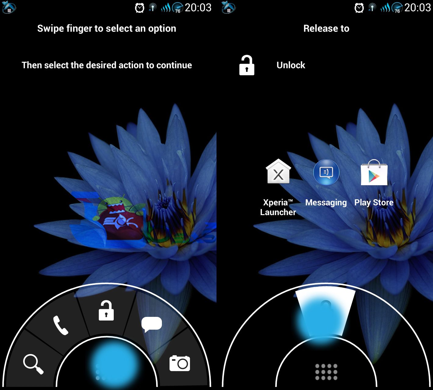 Swipe Lock Screen Launcher Quickly Access Recent Apps 