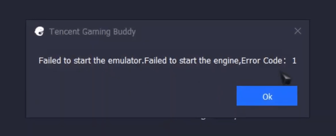 FIX Gameloop Failed to start the emulator. Failed to start the engine, error code :3