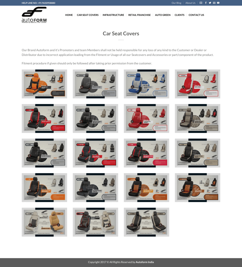 Autoform India Car Seat Cover Manufacturers Portfolio site