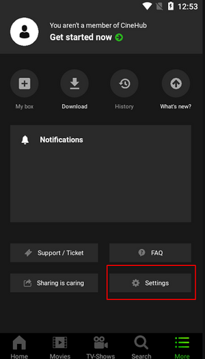 cinehub not working 1
