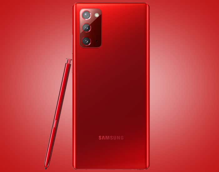 Samsung Galaxy Note 20 Νέο Mystic Red χρώμα, αποκλειστικά