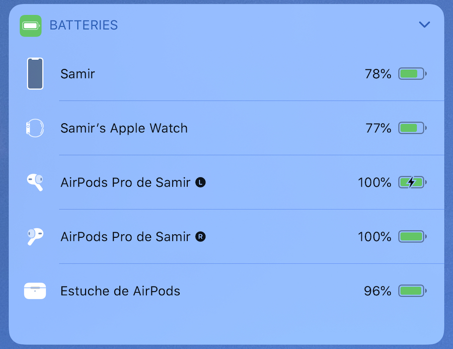 Cargar los AirPods y obtener información sobre la duración de la.