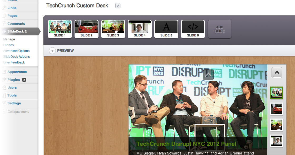 WordPress Plugin SlideDeck Adds Multiple Content Sources And Custom