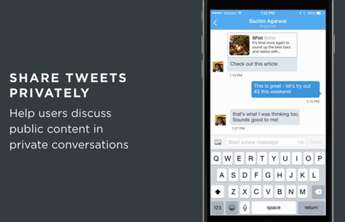 Twitter Now Lets You Share Public Tweets Via Direct Messages TechCrunch