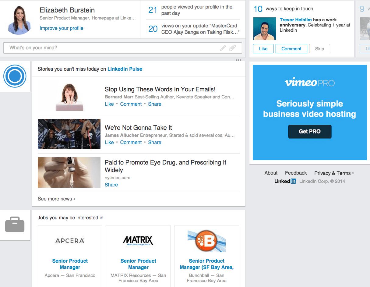 LinkedIn Rolls Out A Simplified Homepage With Analytics And News Feed