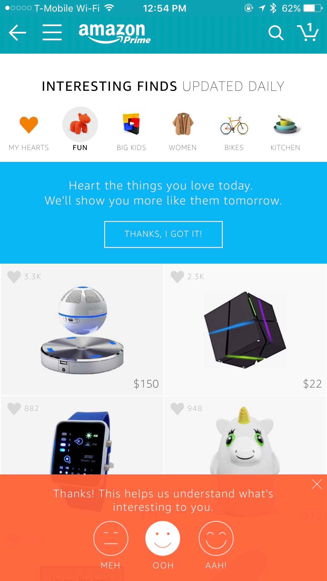 Amazon expands its online gift shop "Interesting Finds," adds human