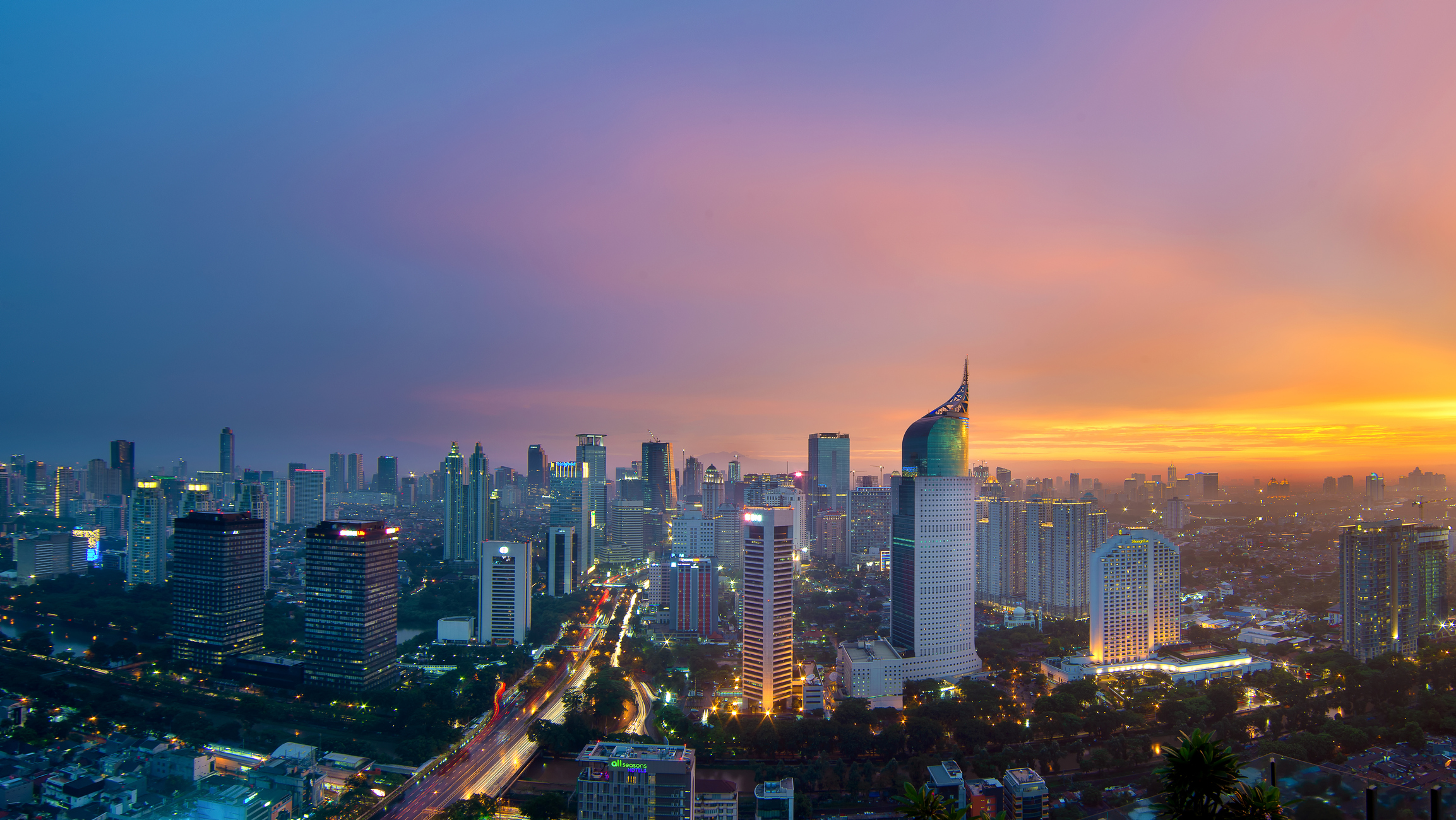 Jakarta skyline during sunset TechCrunch