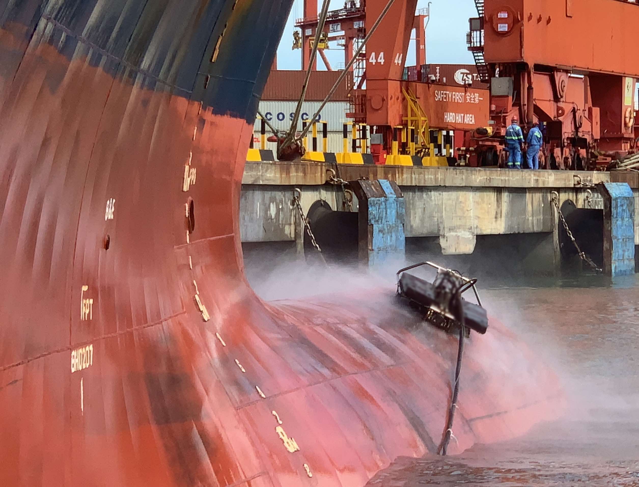 Neptune cleans ship hulls with robots