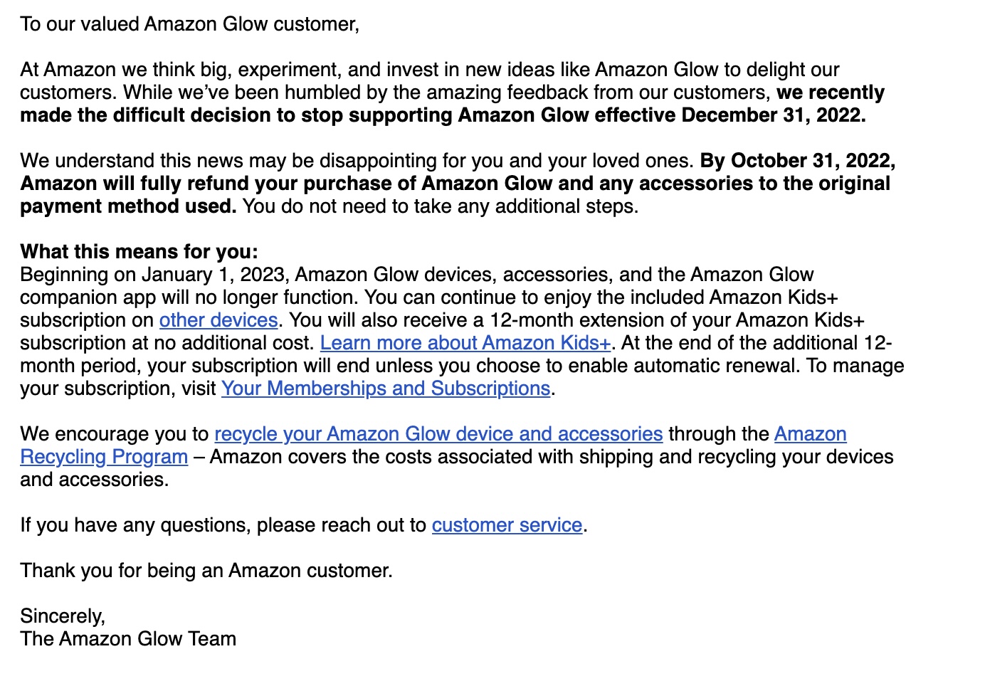 Amazon kills its interactive, videocalling device, Amazon Glow