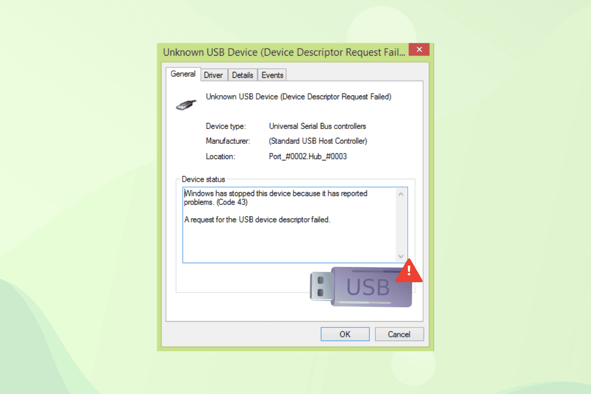 Fix USB Device not Recognized Error Code 43 TechCult