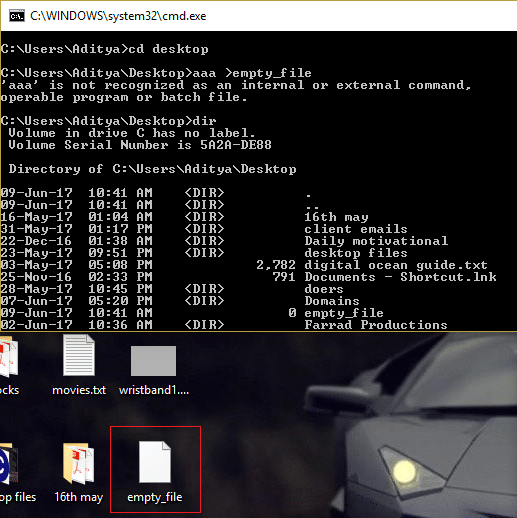 How to create empty files from the command prompt (cmd) TechCult