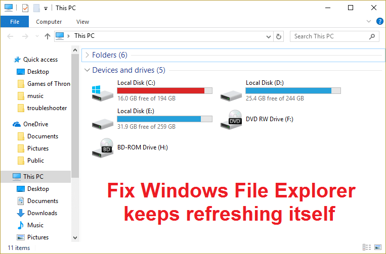 Fix Windows File Explorer keeps refreshing itself TechCult