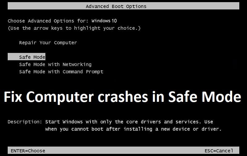 Fix Computer crashes in Safe Mode TechCult
