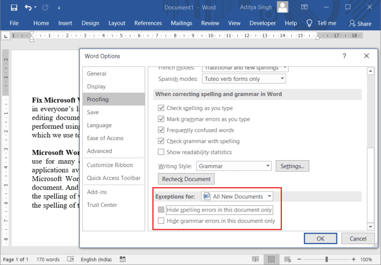 Fix Spell Check Not Working in Microsoft Word TechCult