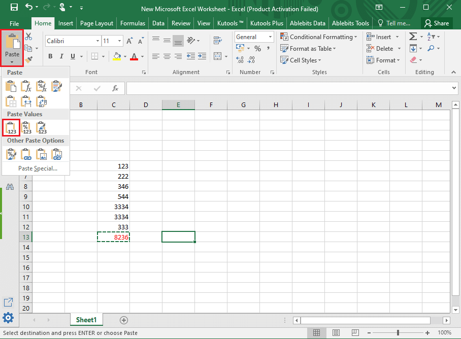 How To Copy And Paste Values Without Formulas In Excel techcult